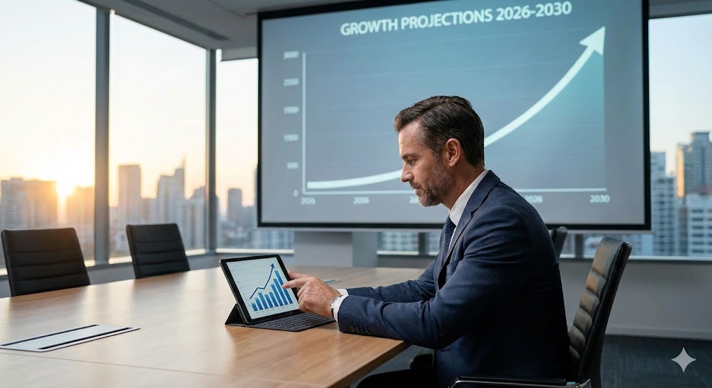 Executivo analisando gráficos financeiros