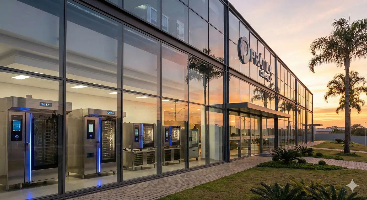 Fachada da fábrica da Prática Klimaquip