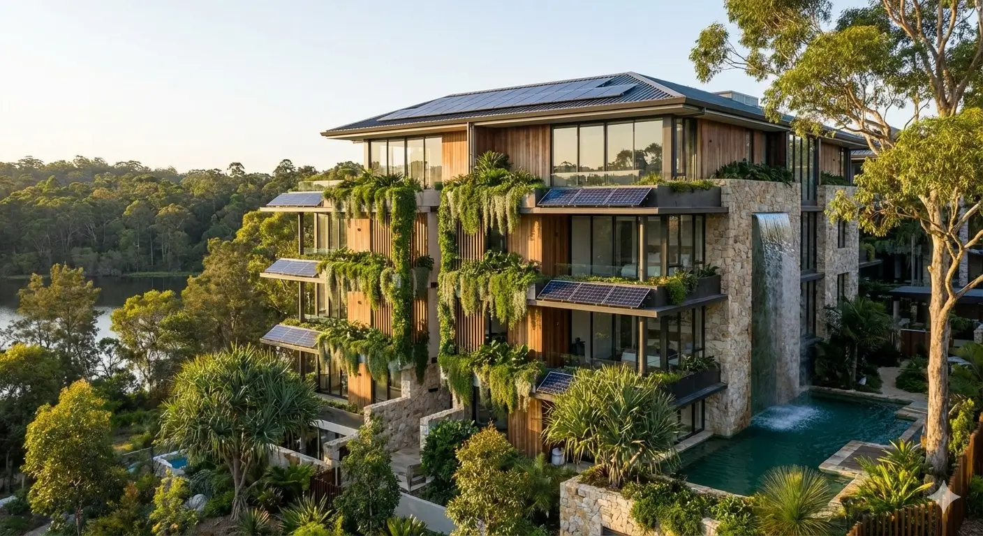 Fachada de um empreendimento imobiliário de alto padrão